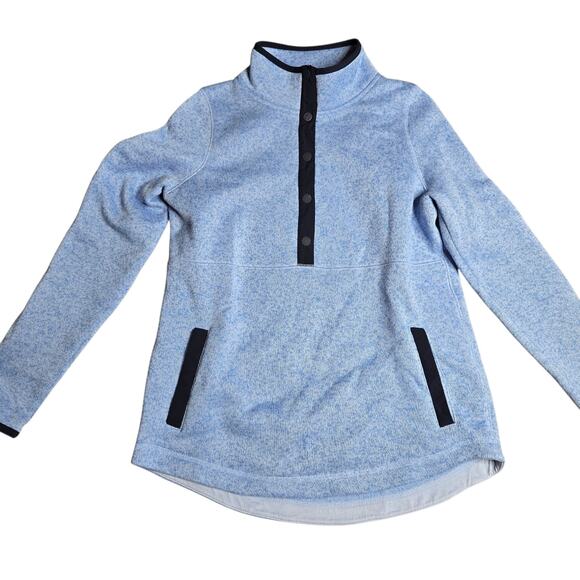 Vineyard Vines Sweater Fleece Snap-Placket Pullover In Blue Size: S - Picture 3 of 7